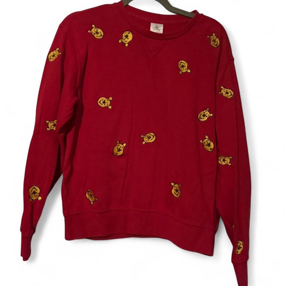 Disney Red Sweater with Winnie the Pooh Pattern